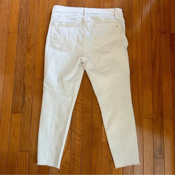 Madewell 9" High Rise Skinny Jeans White Size 31 Raw Hem Style# C1741 - Picture 2 of 12